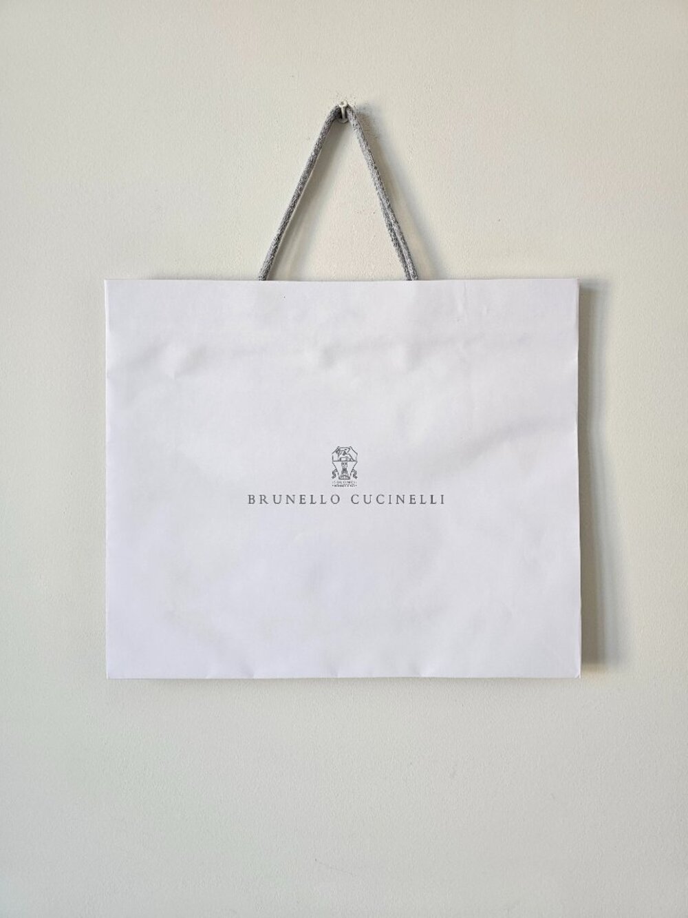New BRUNELLO CUCINELLI White Paper Gift Shopping Bag 16.25" x 13.75" x 4.75"